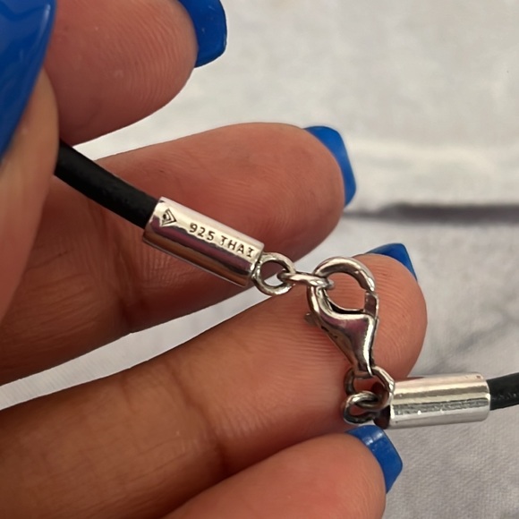 Vintage Silpada 925 black cord necklace with pendant - Picture 6 of 8